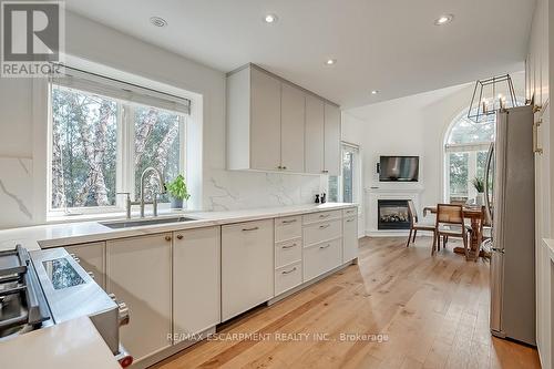 896 Lasalle Park Road, Burlington, ON - Indoor Photo Showing Kitchen With Fireplace