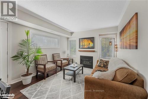 201 - 4 Brandy Lane Drive, Collingwood, ON - Indoor Photo Showing Living Room With Fireplace