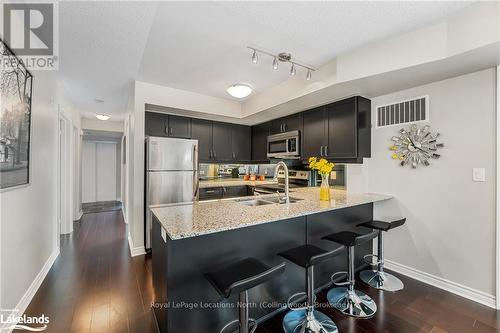 201 - 4 Brandy Lane Drive, Collingwood, ON - Indoor Photo Showing Kitchen With Stainless Steel Kitchen With Double Sink With Upgraded Kitchen