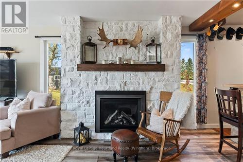 4 Seip Road, South Bruce, ON - Indoor Photo Showing Living Room With Fireplace