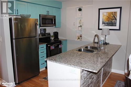 107 - 3 Brandy Lane Drive, Collingwood, ON - Indoor Photo Showing Kitchen With Double Sink With Upgraded Kitchen