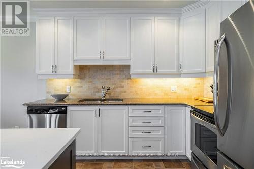 201 - 27 Beaver Street S, Blue Mountains (Thornbury), ON - Indoor Photo Showing Kitchen With Stainless Steel Kitchen With Upgraded Kitchen