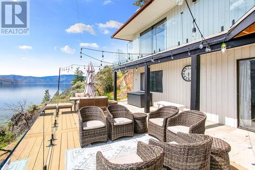 Lower level deck - 2888 Seclusion Bay Road, West Kelowna, BC - Outdoor With Body Of Water With Deck Patio Veranda With Exterior