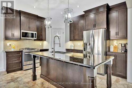 158 Greti Drive, Hamilton, ON - Indoor Photo Showing Kitchen With Stainless Steel Kitchen With Double Sink With Upgraded Kitchen