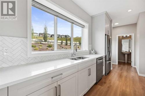 246 Sage Meadows Green Nw, Calgary, AB - Indoor Photo Showing Kitchen With Double Sink