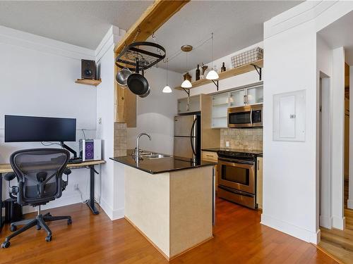 308-845 Yates St, Victoria, BC - Indoor Photo Showing Kitchen With Double Sink