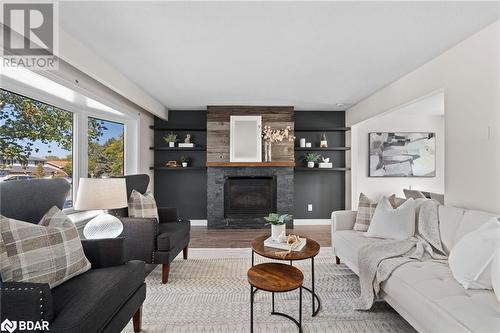 75 Marshall Street, Barrie, ON - Indoor Photo Showing Living Room With Fireplace