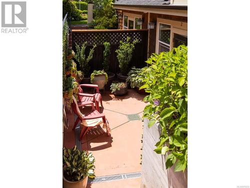 Patio view from outdoor stairs. - 2 1146 Richardson St, Victoria, BC - Outdoor