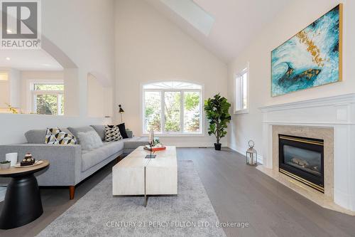 10 Burndenford Crescent, Markham, ON - Indoor Photo Showing Living Room With Fireplace