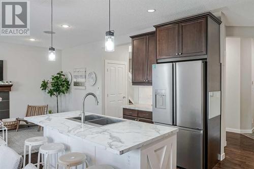 18 Chaparral Valley Place Se, Calgary, AB - Indoor Photo Showing Kitchen With Stainless Steel Kitchen With Double Sink With Upgraded Kitchen