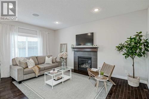 18 Chaparral Valley Place Se, Calgary, AB - Indoor Photo Showing Living Room With Fireplace