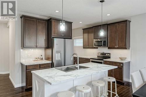 18 Chaparral Valley Place Se, Calgary, AB - Indoor Photo Showing Kitchen With Double Sink With Upgraded Kitchen