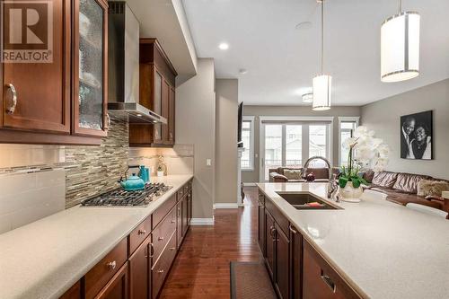 318 Mahogany Manor Se, Calgary, AB - Indoor Photo Showing Kitchen With Double Sink With Upgraded Kitchen