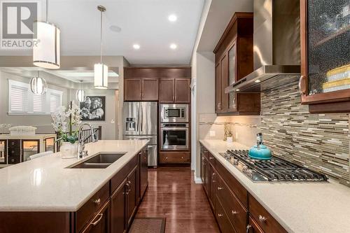 318 Mahogany Manor Se, Calgary, AB - Indoor Photo Showing Kitchen With Stainless Steel Kitchen With Double Sink With Upgraded Kitchen