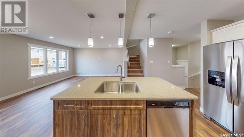 2945 Green Stone Road, Regina, SK - Indoor Photo Showing Kitchen With Double Sink