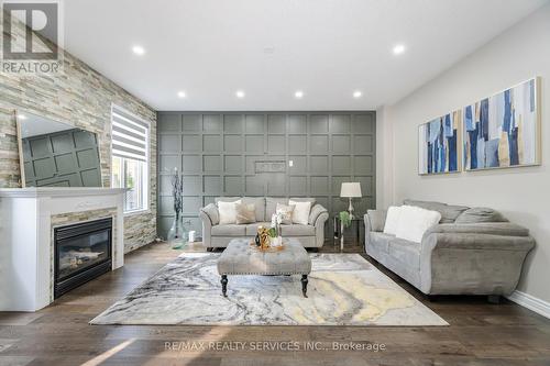 18 Tideland Drive, Brampton, ON - Indoor Photo Showing Living Room With Fireplace