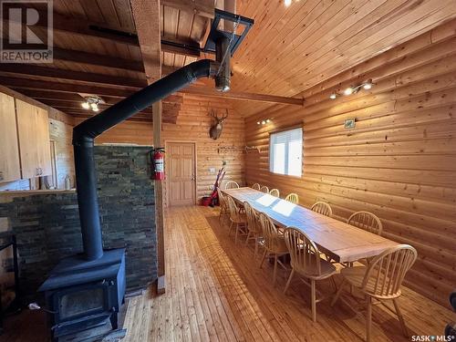 Rockglen Log Cabin, Poplar Valley Rm No. 12, SK - Indoor With Fireplace