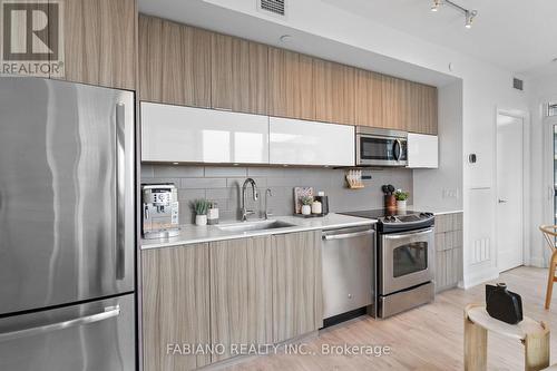 1402 - 56 Annie Craig Drive, Toronto, ON - Indoor Photo Showing Kitchen With Stainless Steel Kitchen