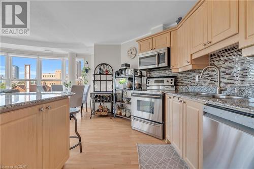 135 James Street S Unit# 614, Hamilton, ON - Indoor Photo Showing Kitchen With Stainless Steel Kitchen