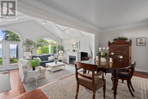 44 Cedar Beach Road, Brock (Beaverton), ON - Indoor Photo Showing Dining Room With Fireplace