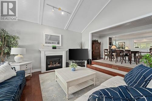 44 Cedar Beach Road, Brock (Beaverton), ON - Indoor Photo Showing Living Room With Fireplace