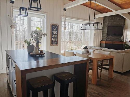 Kitchen - 102 Ch. Du Mont-Maribou, Saint-Sauveur, QC - Indoor Photo Showing Other Room With Fireplace