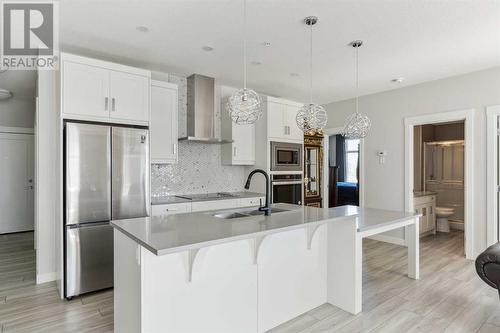 221, 400 Auburn Meadows Common Se, Calgary, AB - Indoor Photo Showing Kitchen With Stainless Steel Kitchen With Upgraded Kitchen