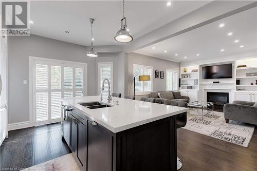 2107 Nightingale Way, Oakville, ON - Indoor Photo Showing Kitchen With Fireplace With Double Sink With Upgraded Kitchen