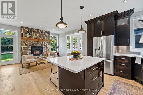 169 King Street W, Uxbridge, ON - Indoor Photo Showing Kitchen With Fireplace With Upgraded Kitchen