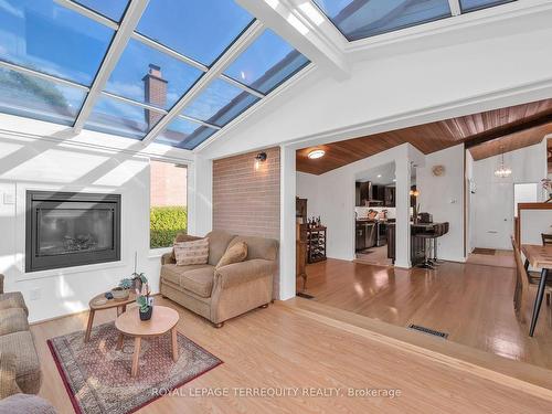 130 Verobeach Blvd, Toronto, ON - Indoor Photo Showing Living Room With Fireplace