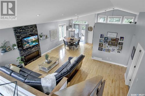 8030 Fairways West Drive, Regina, SK - Indoor Photo Showing Living Room With Fireplace