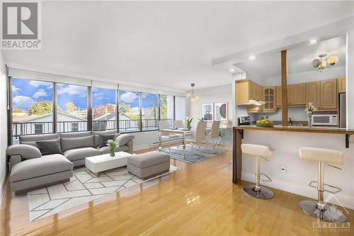 Virtually staged Living/dining - 370 Dominion Avenue Unit#304, Ottawa, ON - Indoor Photo Showing Living Room