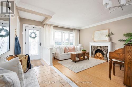 168 Dunraven Drive, Toronto, ON - Indoor Photo Showing Living Room With Fireplace