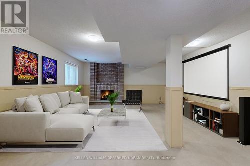 399 The Thicket, Mississauga, ON - Indoor Photo Showing Living Room With Fireplace