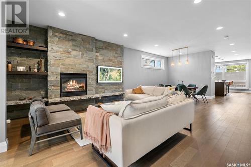 1236 15Th Street E, Saskatoon, SK - Indoor Photo Showing Other Room With Fireplace