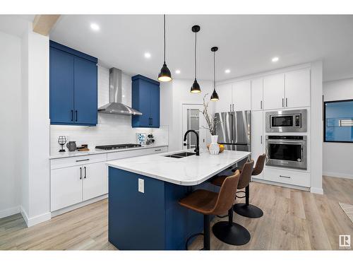 15107 42 Av Nw, Edmonton, AB - Indoor Photo Showing Kitchen With Double Sink With Upgraded Kitchen