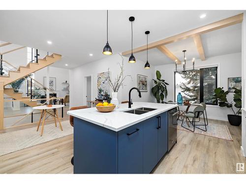 15107 42 Av Nw, Edmonton, AB - Indoor Photo Showing Kitchen With Double Sink With Upgraded Kitchen