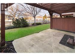 The patio is spacious and walks out onto the shared green space - 