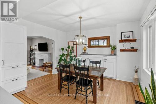 92 Graham Avenue S, Hamilton, ON - Indoor Photo Showing Dining Room With Fireplace