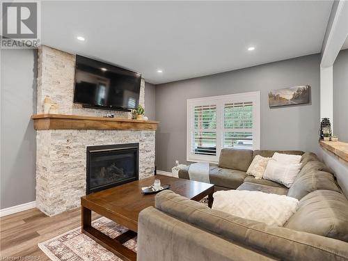 233 Oakland Road, Scotland, ON - Indoor Photo Showing Living Room With Fireplace