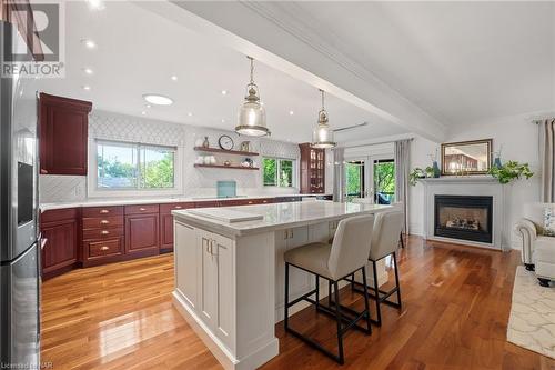 13 Rusholme Crescent, St. Catharines, ON - Indoor Photo Showing Kitchen With Fireplace With Upgraded Kitchen