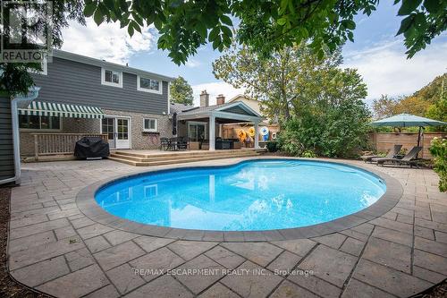 493 Wicklow Road, Burlington, ON - Outdoor With In Ground Pool With Deck Patio Veranda With Backyard