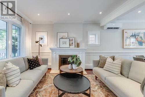 68 Willow Avenue, Toronto, ON - Indoor Photo Showing Living Room With Fireplace