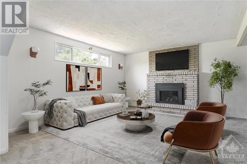 Virtually staged - 895 Meadow Lane Road, Ottawa, ON - Indoor Photo Showing Living Room With Fireplace