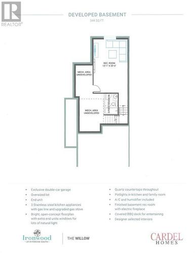 Basement Plan showing Finished Recreation Room - 995 Acoustic Way, Ottawa, ON - Other