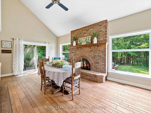 832 Boston Mills Rd, Caledon, ON - Indoor Photo Showing Dining Room With Fireplace