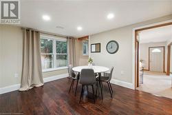 Separate Dining Room with Indonesian Hardwood Floors - 