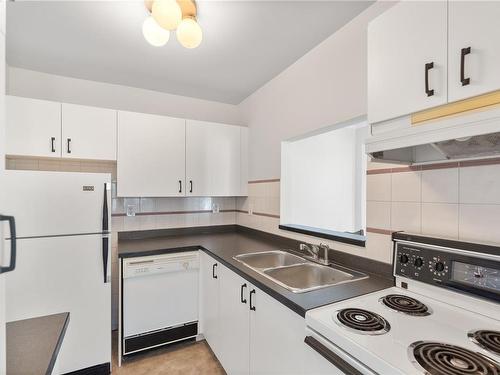 201-1039 Caledonia Ave, Victoria, BC - Indoor Photo Showing Kitchen With Double Sink