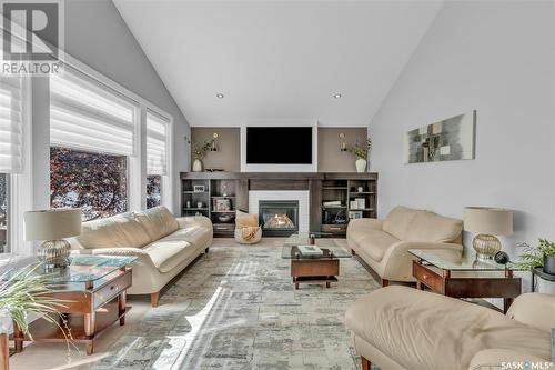 4103 Freeman Road E, Regina, SK - Indoor Photo Showing Living Room With Fireplace