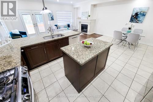 2336 Wuthering Heights Way, Oakville, ON - Indoor Photo Showing Kitchen With Fireplace With Double Sink